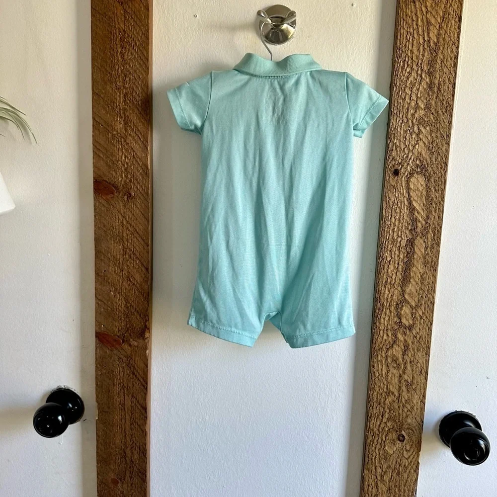 Nike Baby Boy Silky Soft Blue Polo Romper Size 3-6 Months EUC Nike 3Brand